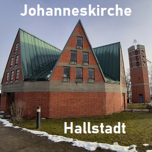 Bild mit Text als Link zur Johanneskirche Hallstadt